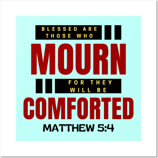 Blessed Are Those Who Mourn | Bible Verse Typography Posters and Art